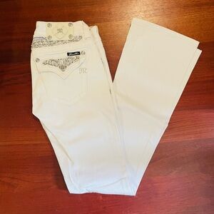 Miss Me White Embellished Boot Jeans - Sz 27